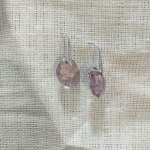 Sterling silver and amethyst drop earrings